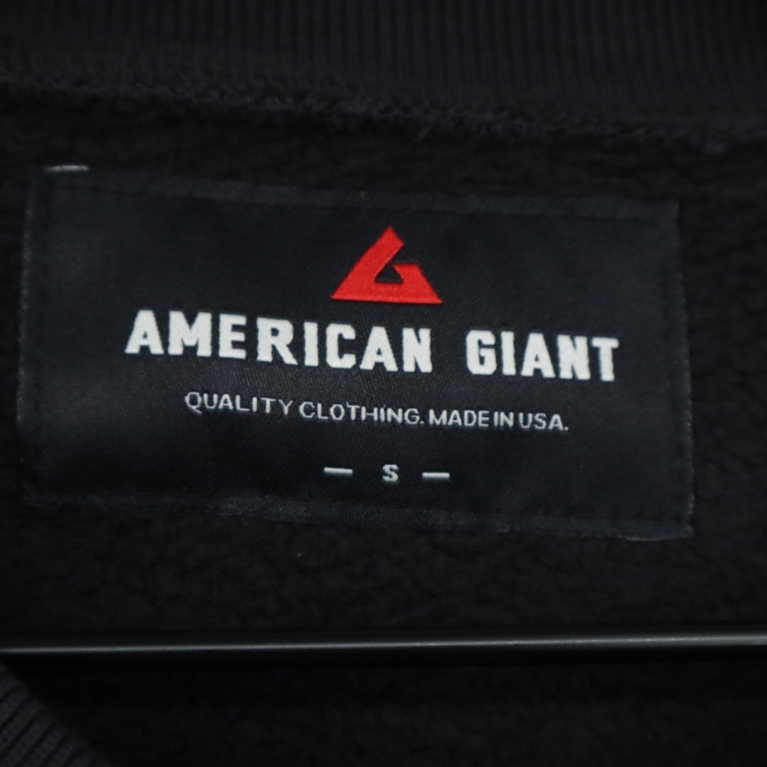 American Giant American Vintage Crew Sweatshirt Unisex Small Black Fleece Lined