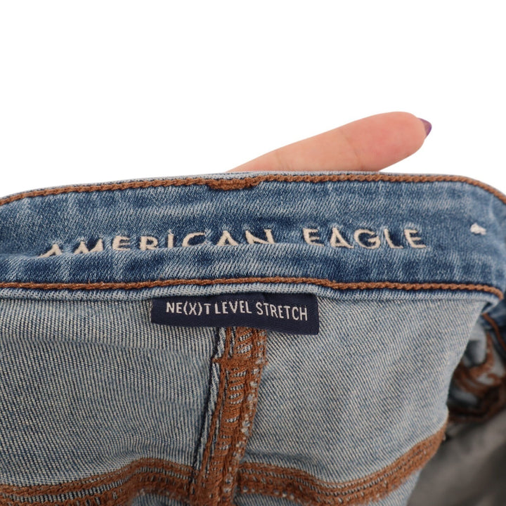 American Eagle Outfitters Next Level Stretch Cut Off Shorts Womens 8 Blue Denim