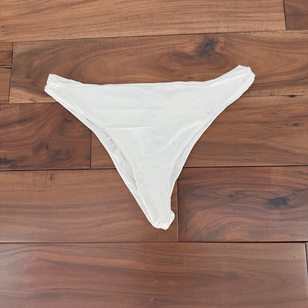 Lulus White Thong Bikini Bottoms Swimsuit Size M