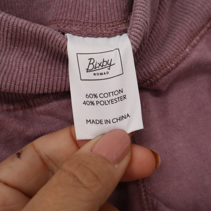 Bixby Nomad Womens Cargo Jogger Pants Dusty Rose Mauve Cotton Blend Size L 12-14