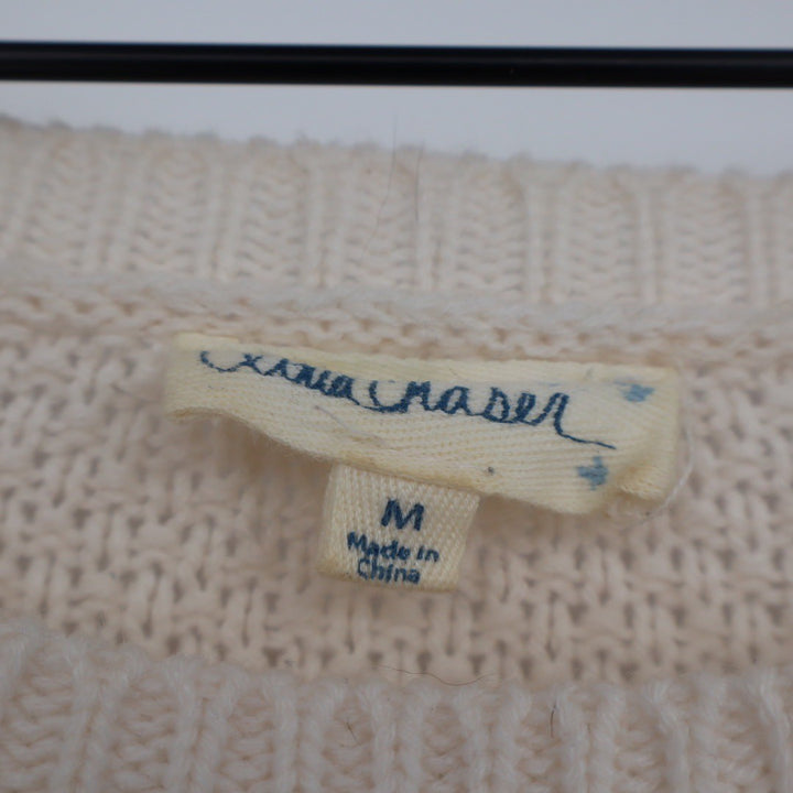 XOXO MASER Cream Floral Lace Knit Sweater Top Womens Medium