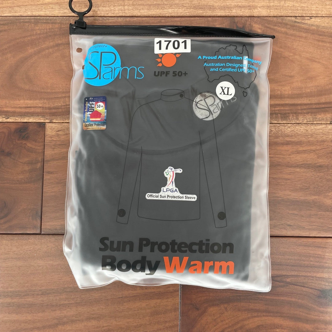 SParms Sun Protection Body Warm Long Sleeve Mock Neck Shirt Top XL Black UPF 50+