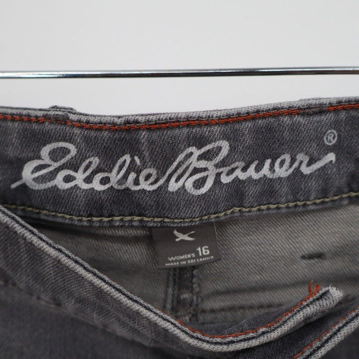 Eddie Bauer Skinny Jeans Womens 16 Gray Denim Cotton Stretch Zip Fly High Rise