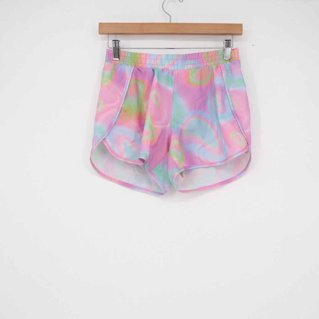All In Motion Girls XL 14 Tie Dye Athletic Shorts Pink Blue Dolphin Liner