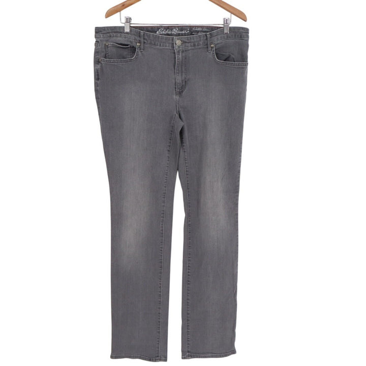 Eddie Bauer Skinny Jeans Womens 16 Gray Denim Cotton Stretch Zip Fly High Rise