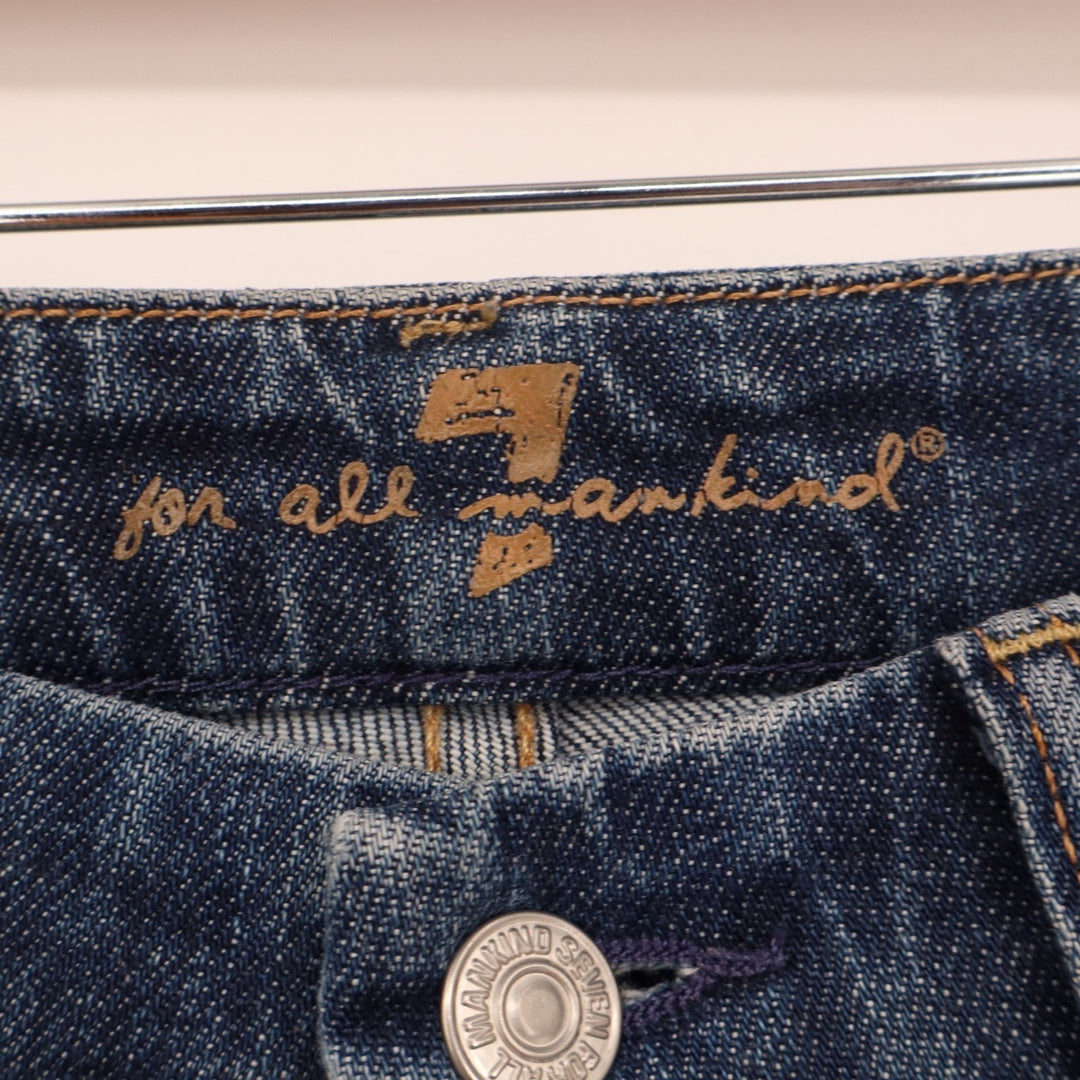 7 For All Mankind Bootcut Jeans Womens 27 Blue Denim Cotton Low Rise 5-Pockets