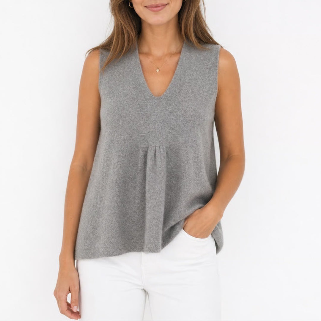 J.Crew Preferita 100% Cashmere V-Neck Sweater Vest Heather Gray Size M