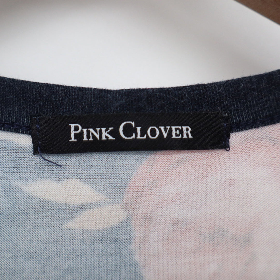Pink Clover Tank Top Womens S Striped Floral Navy White Mixed Print Excellent