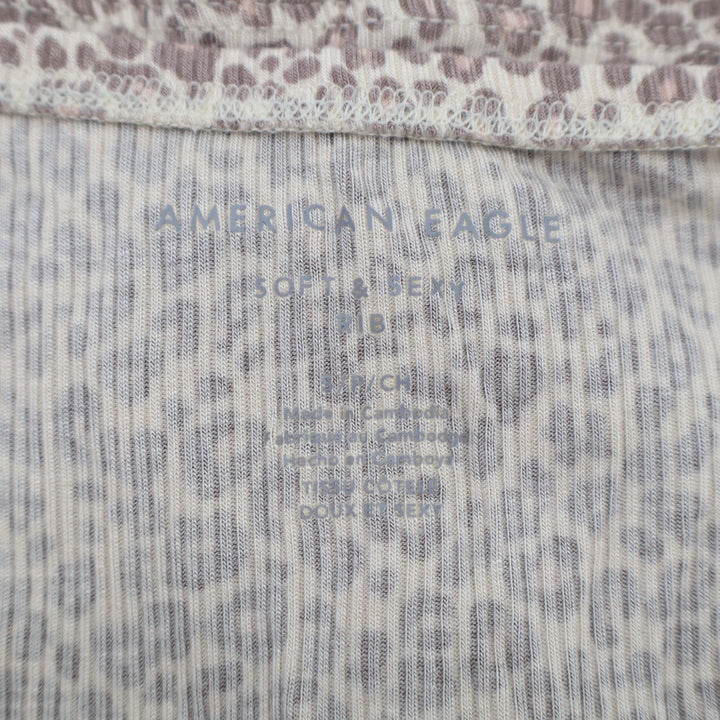 American Eagle Outfitters Soft & Sexy Tube Blouse Womens S Brown Cheetah Print