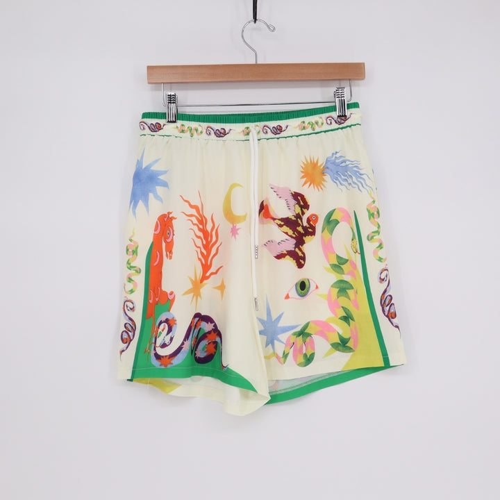 Womens Lounge Shorts Medium Multicolor Lou Benesch Stretch Drawstring Waist