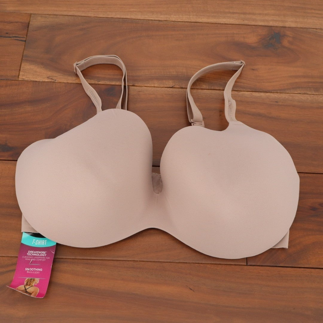 Maidenform Dreamwire Back Smoothing Underwire T Shirt Bra Womens 36D Beige Nylon