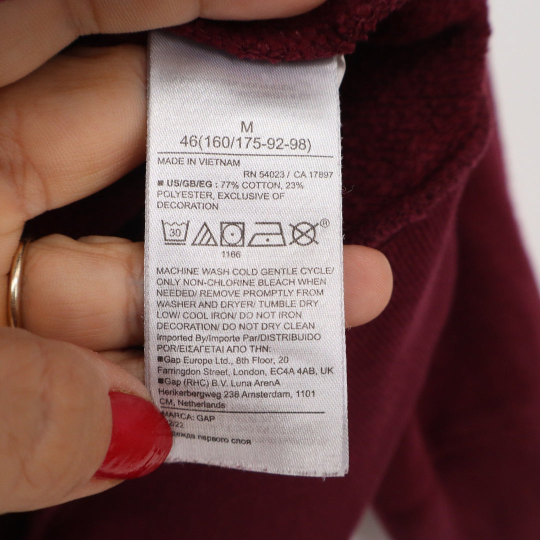Gap Arch Logo Pullover Hoodie Burgundy Maroon Navy Blue Medium