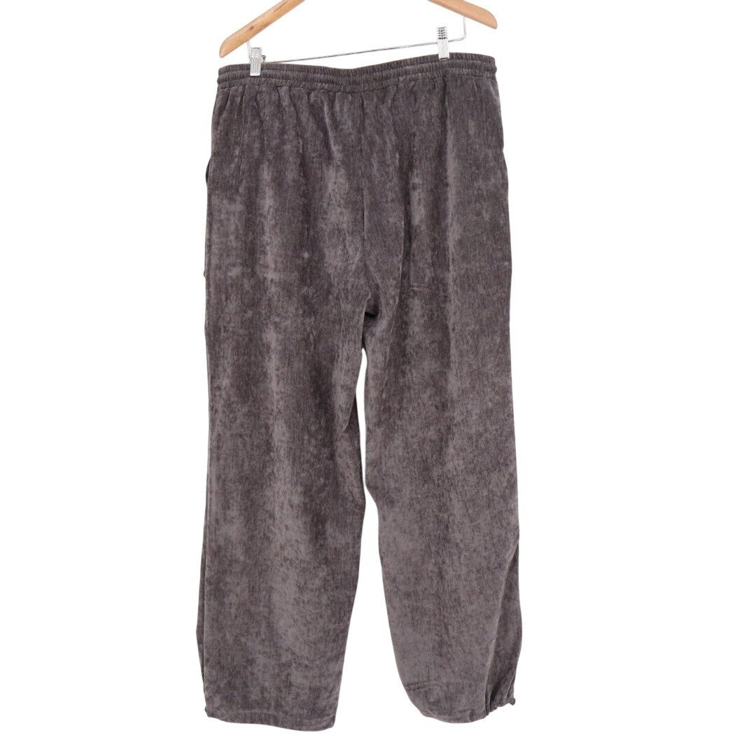 Modesees Corduroy Wide Leg Trousers Women 2XL Brown Elastic Drawstring Waistband