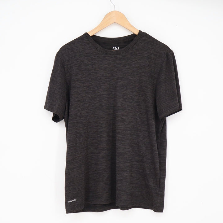 Athletic Works T-Shirt Mens M DriWorks Space Dye Black Performance Tee Excellent