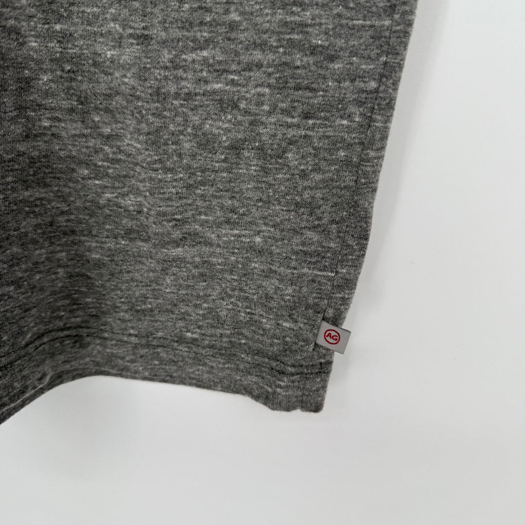 AG Adriano Goldschmied Mens T Shirt Medium Gray Oui Mais Non Embroidered