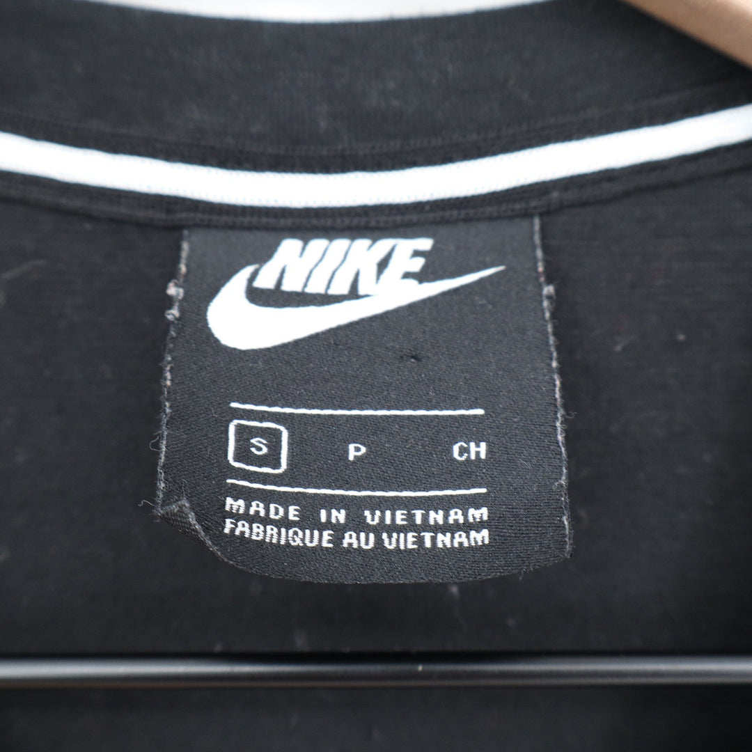 Nike Womens Sportswear Essential Logo Crop Top Black White Logo Small