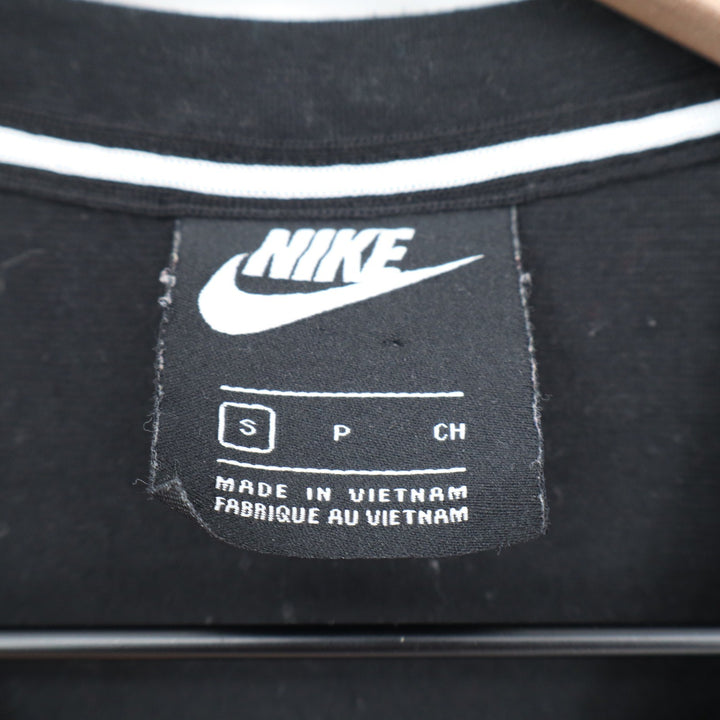 Nike Womens Sportswear Essential Logo Crop Top Black White Logo Small
