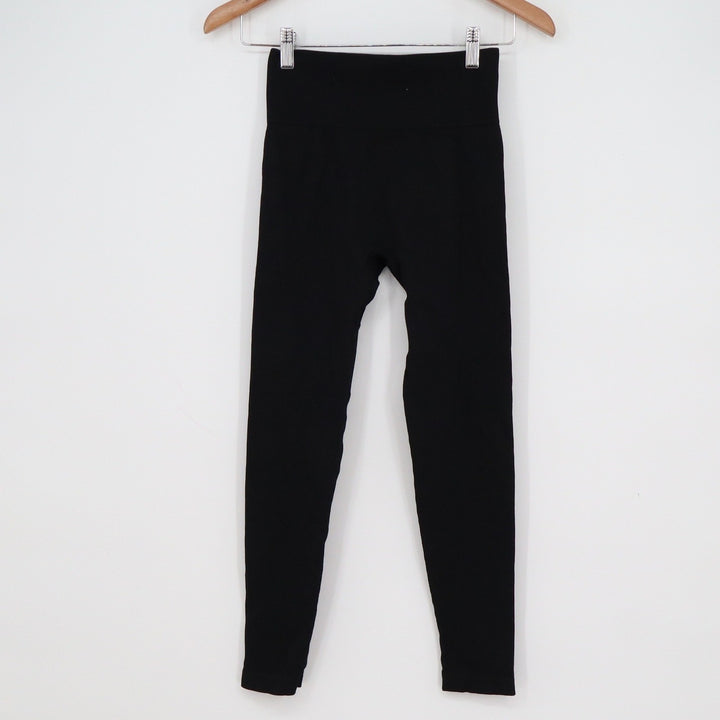 OQQ Womens High Waisted Ribbed Leggings Black Size M Seamless Yoga Pants