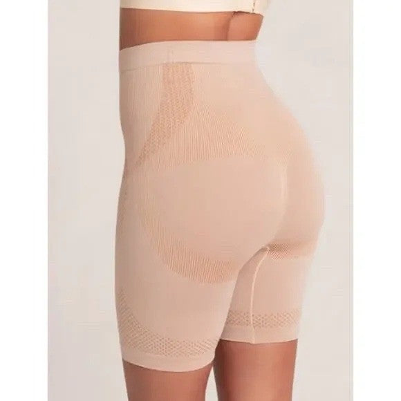 Shapermint Essentials Everyday Empower Mesh Shaper Shorts Womens Medium Beige