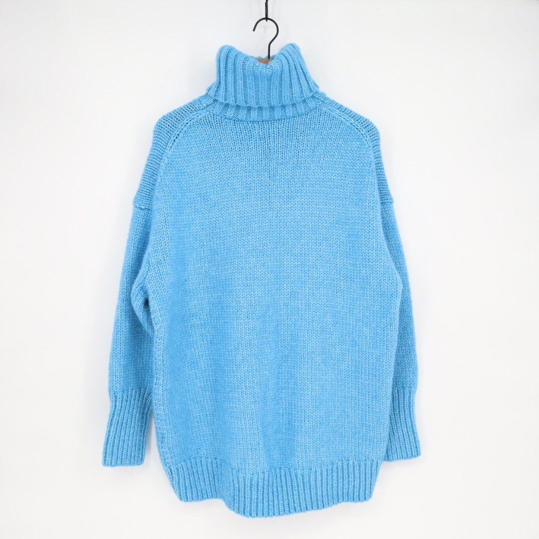 American Eagle Outfitters Sweater Women Large Lichen Blue Knit Ribbed Turtleneck