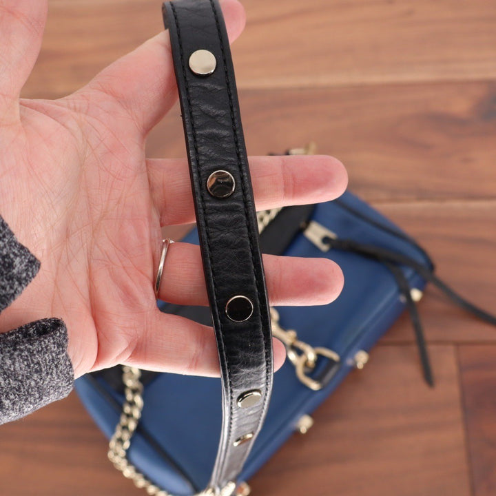 Rebecca Minkoff Blue Leather Studded Chain Shoulder Crossbody Bag