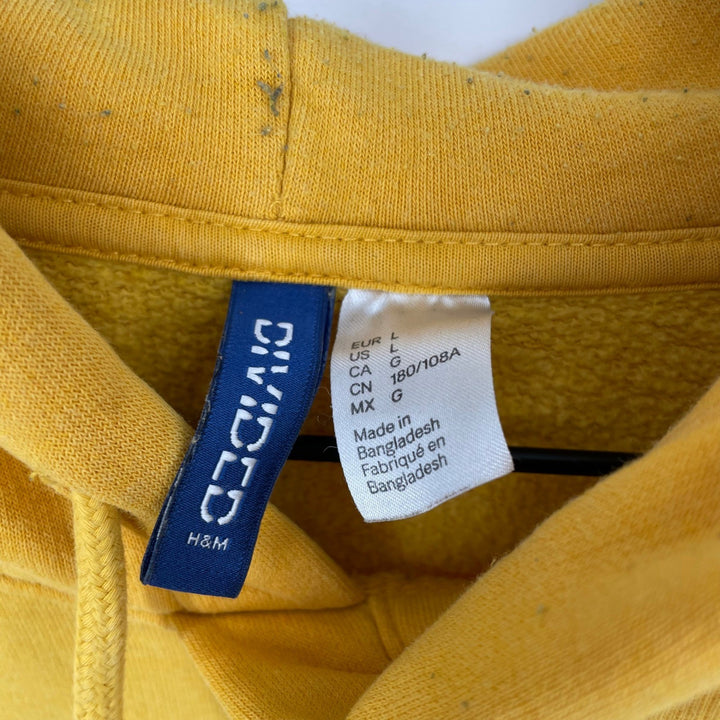 Divided H&M Yellow Tiger Floral Graphic Hoodie Sweatshirt Size L