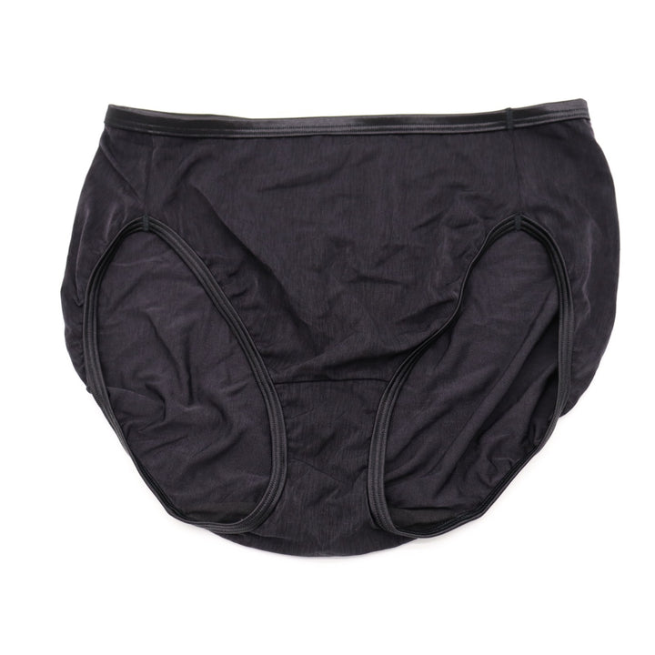 Vanity Fair Illumination Hi Cut Brief Panty Womens 8/XL Black Nylon Stretch