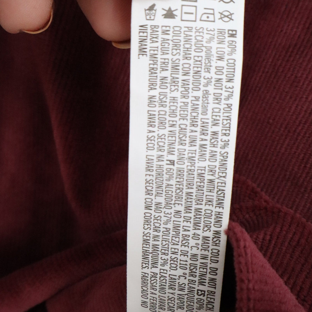 Forever 21 Burgundy Corduroy Mini Dress Spaghetti Strap Maroon Size M