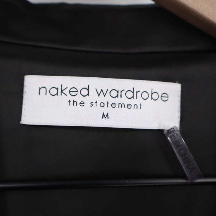 Naked Wardrobe The Statement Black Cropped Garter Blazer Size M