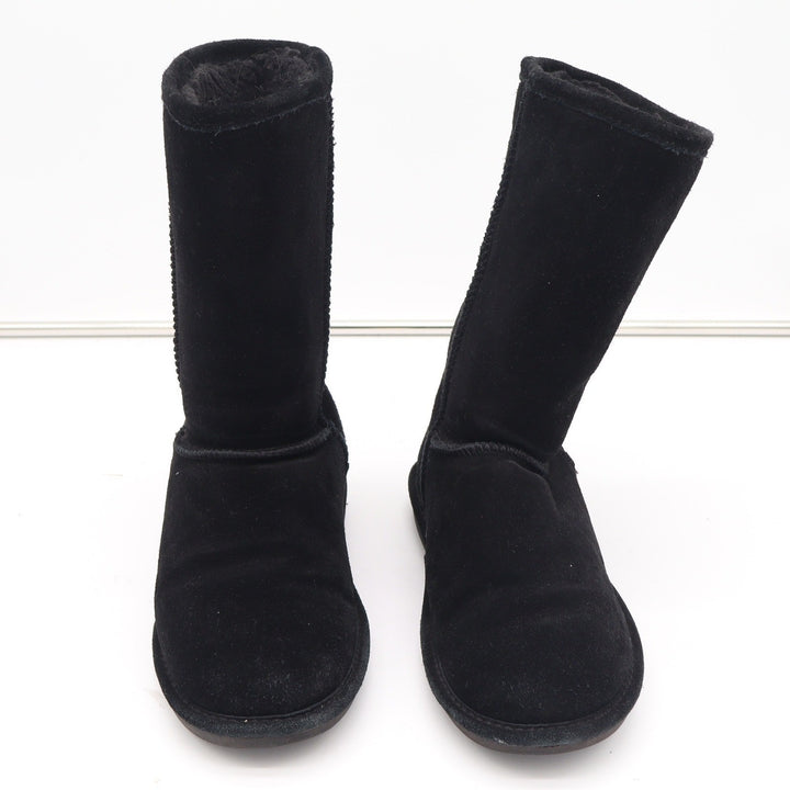 Bearpaw Elle Tall Black Suede Sheepskin Lining Winter Boots Womens Size 10