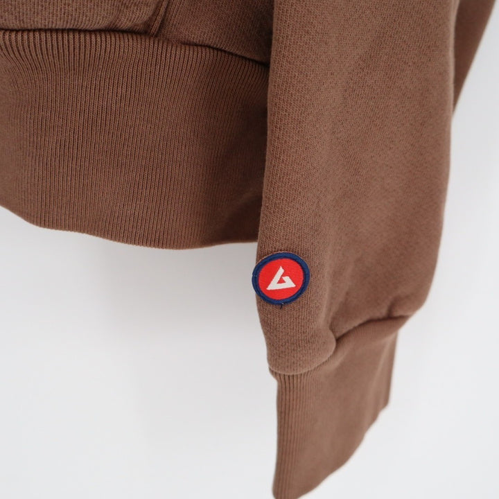 American Giant Hoodie Mens Large Brown Logo Fleece Lined Cotton Kangaroo Pocket