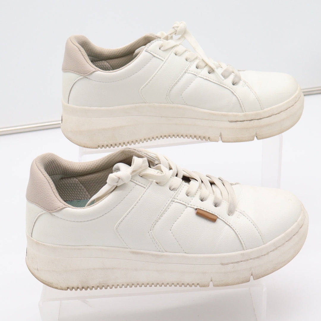 Dr. Scholls Sadie White Platform Sneakers Womens Size 8 Lace Up Fashion Shoes