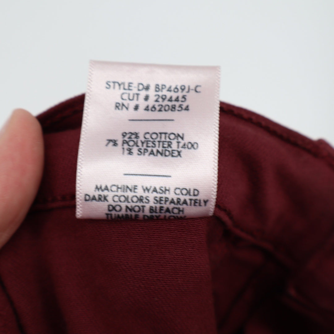 Just Black Denim Burgundy High Rise Straight Leg Jeans Made in USA BP469J-C 24