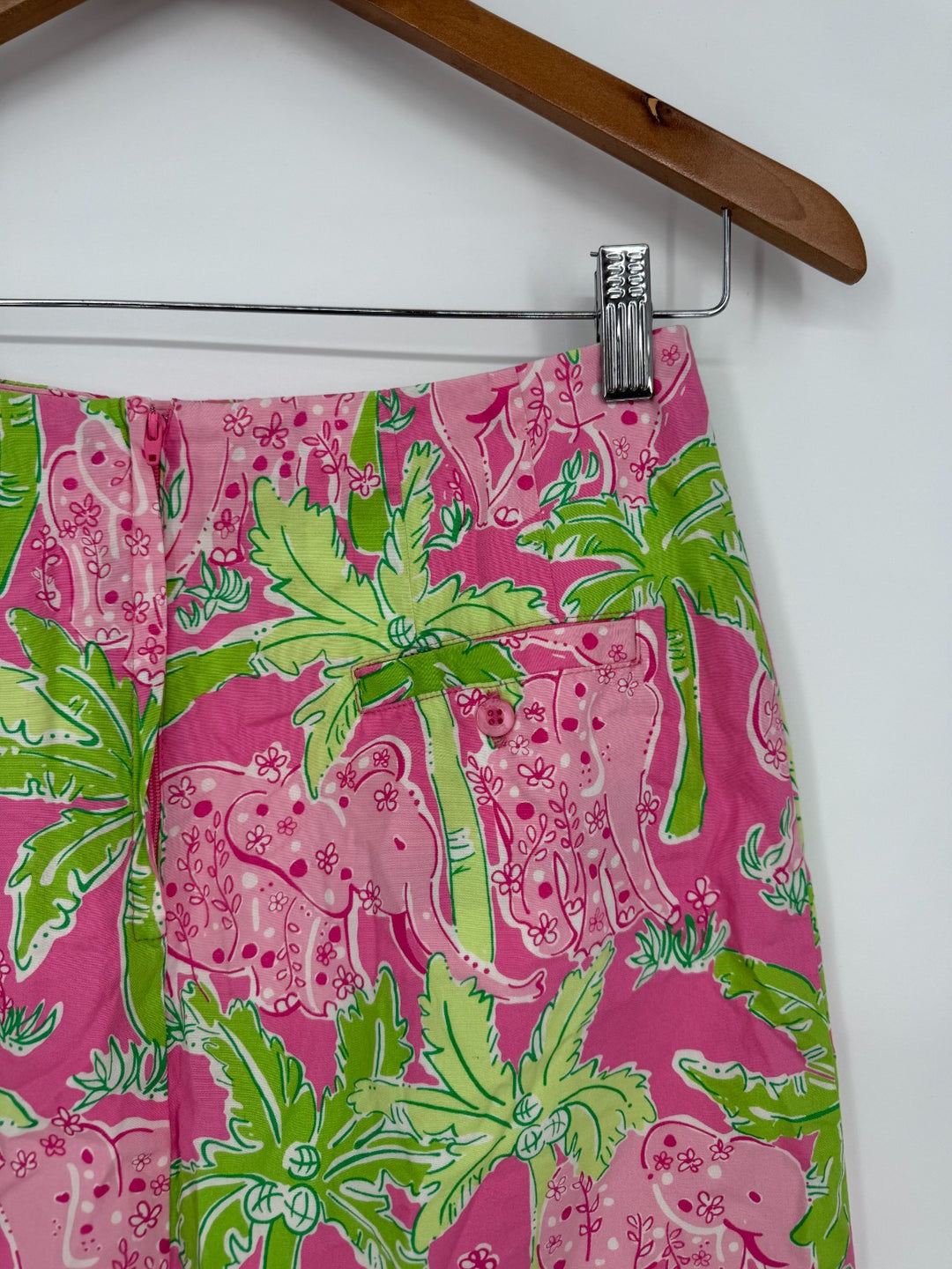 Lilly Pulitzer Straight & Pencil Skirt Womens 4 Multicolor Elephant Floral Print