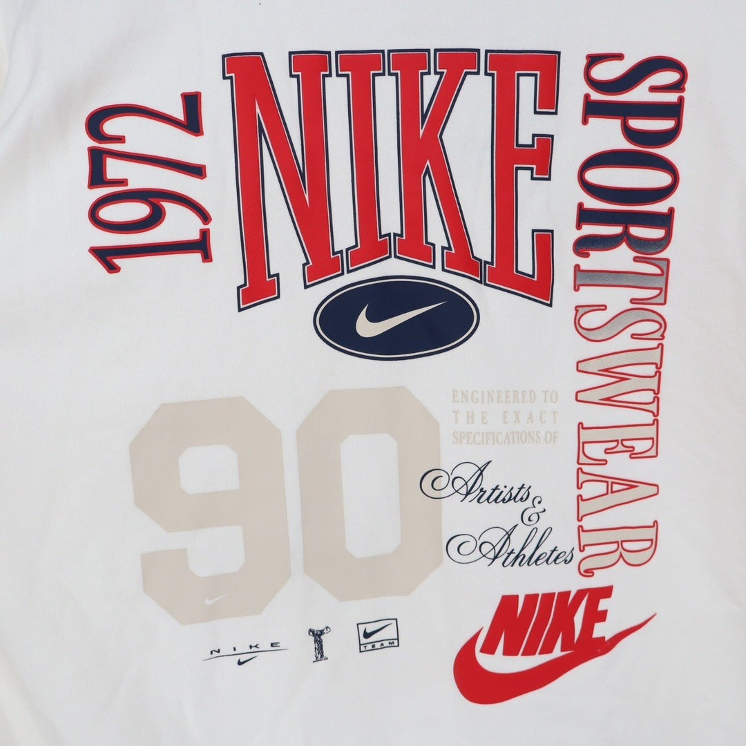 Nike Womens Oversized Graphic Sweatshirt Sail White HF9491-133 Small