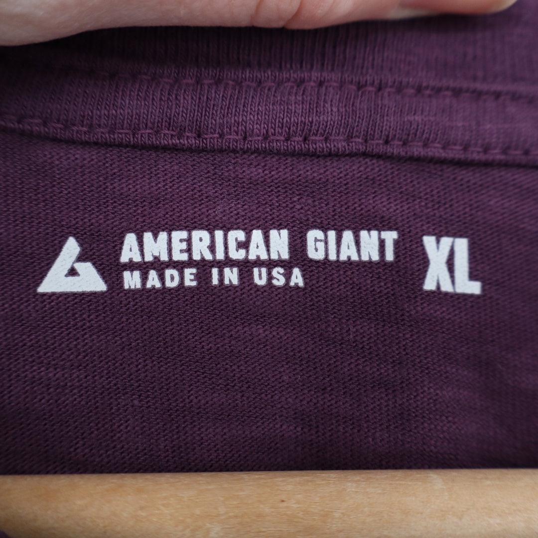 American Giant Premium Slub T-Shirt Men XL Purple Cotton Short Sleeve Crew Neck
