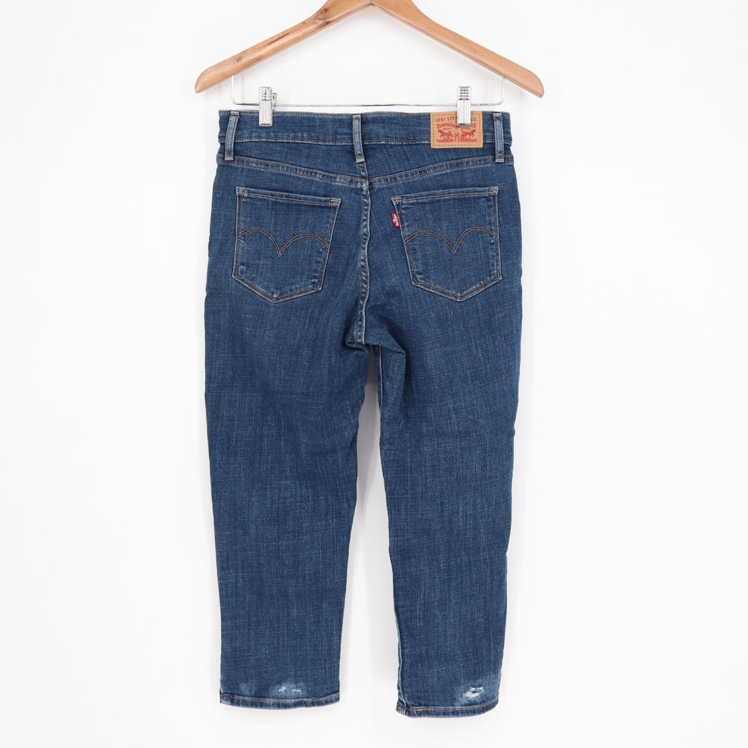 Levi's 311 Shaping Skinny Capri Jeans Womens 28 Blue Whiskered Denim Stretch