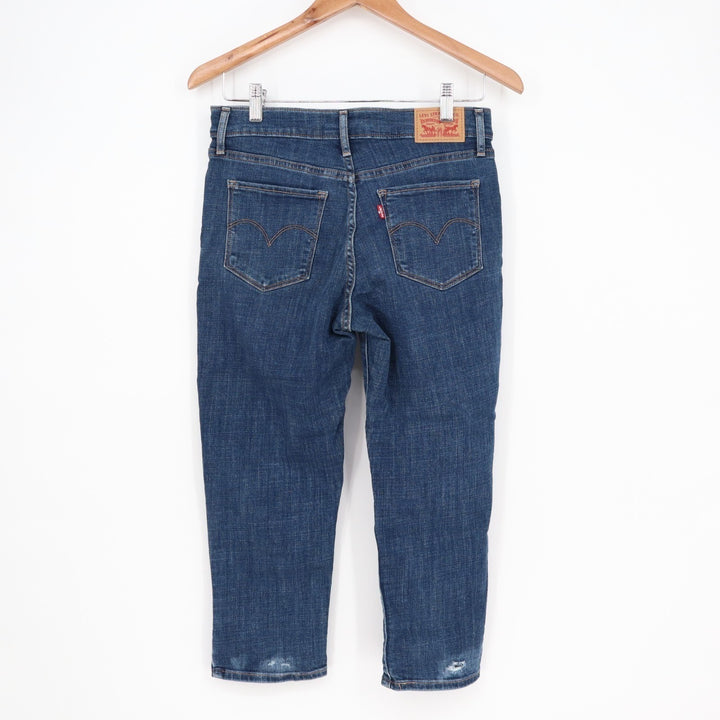 Levi's 311 Shaping Skinny Capri Jeans Womens 28 Blue Whiskered Denim Stretch