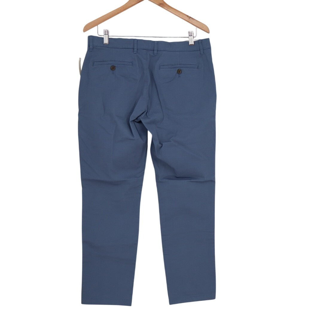 Goodthreads Chino Pants Men 32x30 Blue Cotton Stretch Straight Leg Slash Pockets