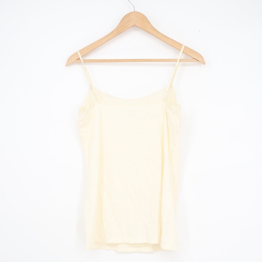 Ann Taylor Womens Small Pale Yellow Cotton Spandex Adjustable Strap Cami Tank