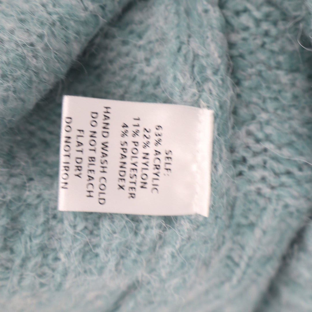 VICI Womens Aqua Blue Marl Knit Turtleneck Relaxed Fit Sweater Large
