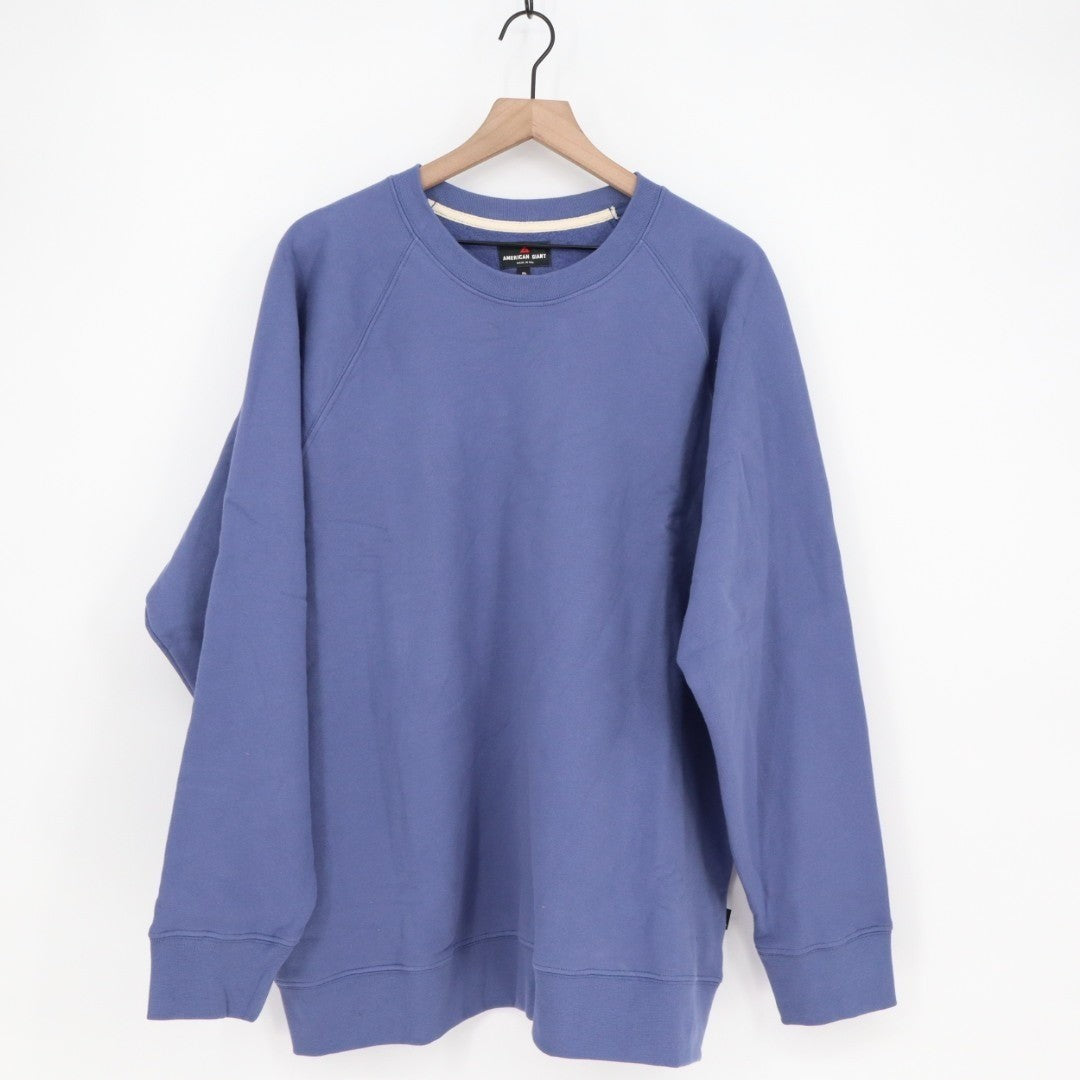 American Giant Midweight Sweatshirt Mens XL Blue Cotton Fleece Raglan Sleeve