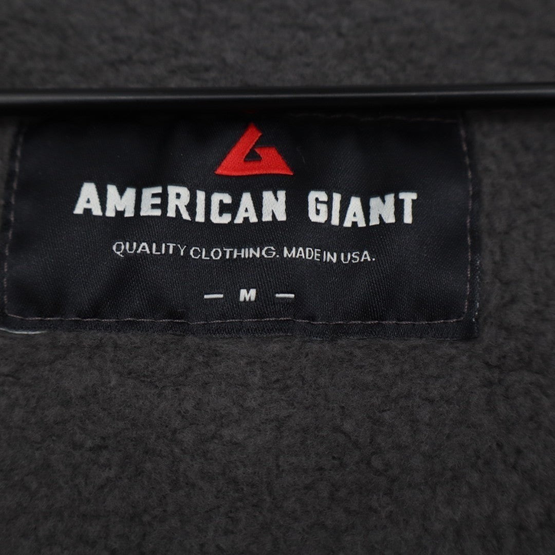 American Giant Hoodie Womens Medium Black Full Zip Cotton Logo Casual Drawstring