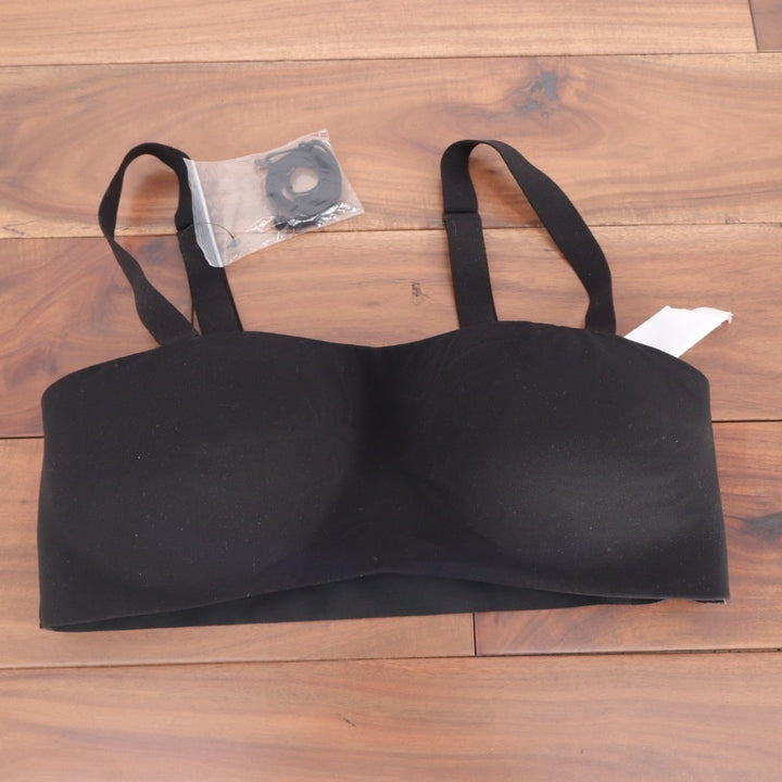 Calvin Klein Adapt Bandeau Bra Womens M Black Stretch Strapless Padded Wireless