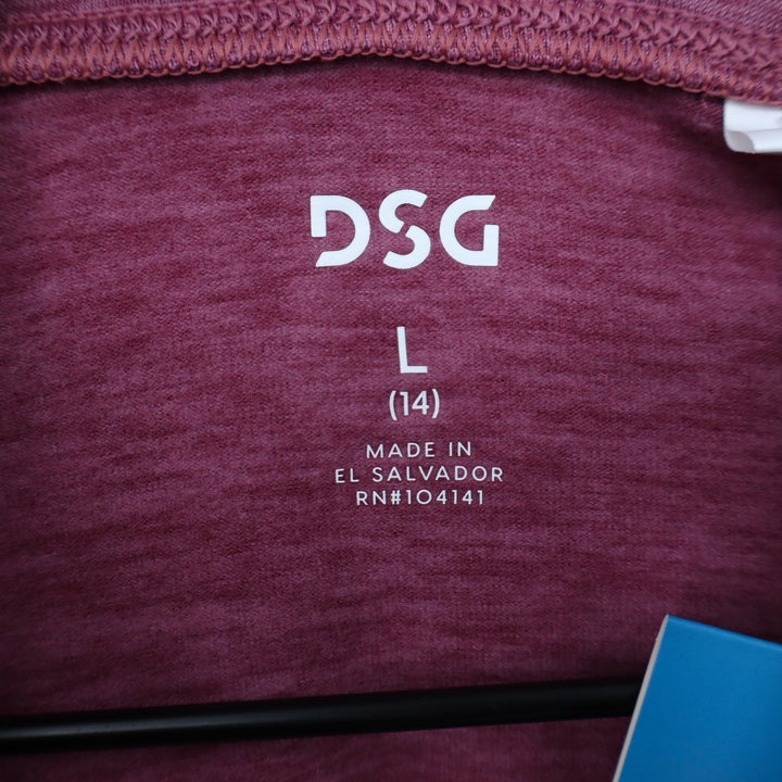 DSG Girls Rose Coffee Spacedye CWC 1/4 Zip Compression Pullover Size L 14