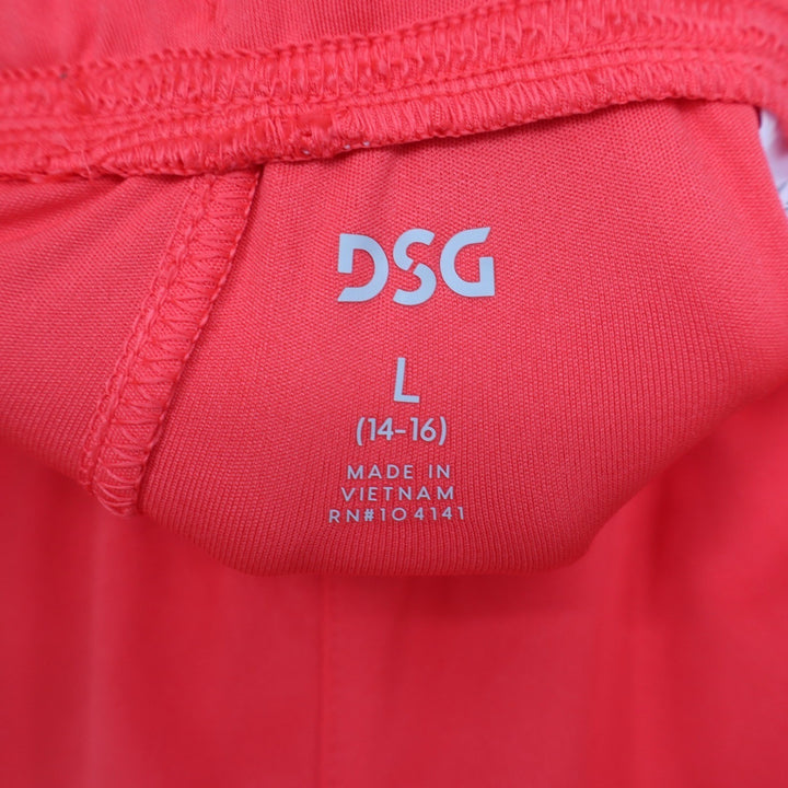 DSG Boys All Sport Short Cabana Coral Pure White L 14-16 Moisture Wicking