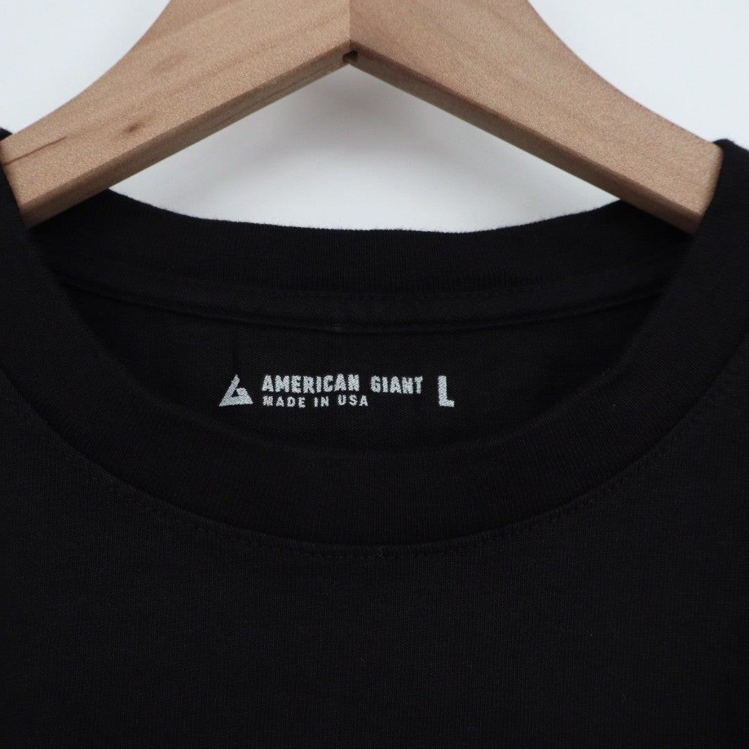 American Giant Black Crew Neck T Shirt Made in USA Size L