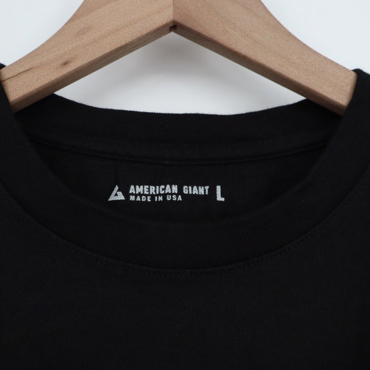 American Giant Black Crew Neck T Shirt Made in USA Size L