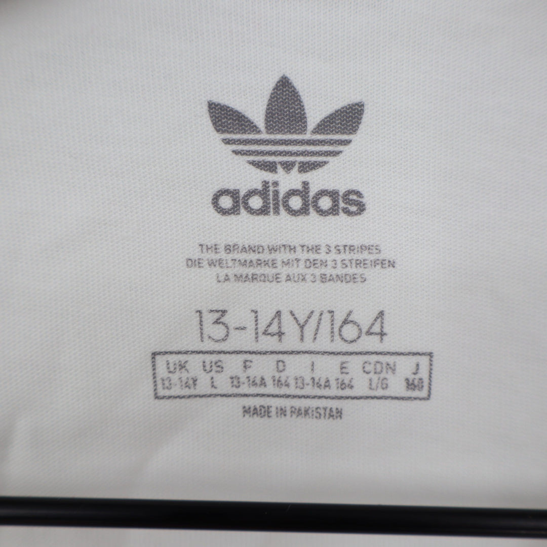 Adidas Originals Trefoil Tee Kids Large White Black Graphic T-Shirt