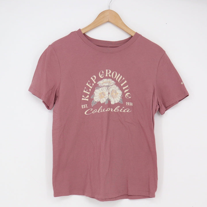 Columbia T-Shirt Womens S Keep Growing Graphic Mauve Floral Cotton Excellent